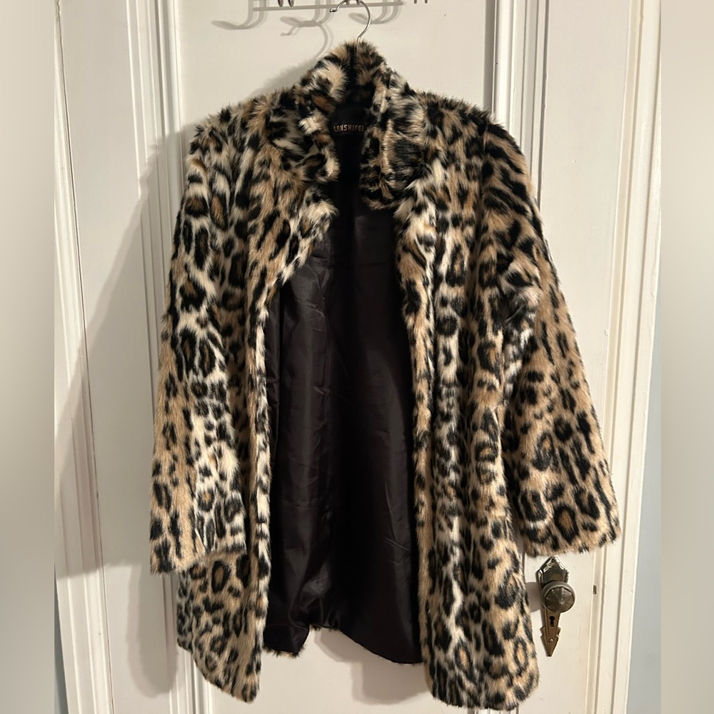 Cheetah faux fur animal print jacket